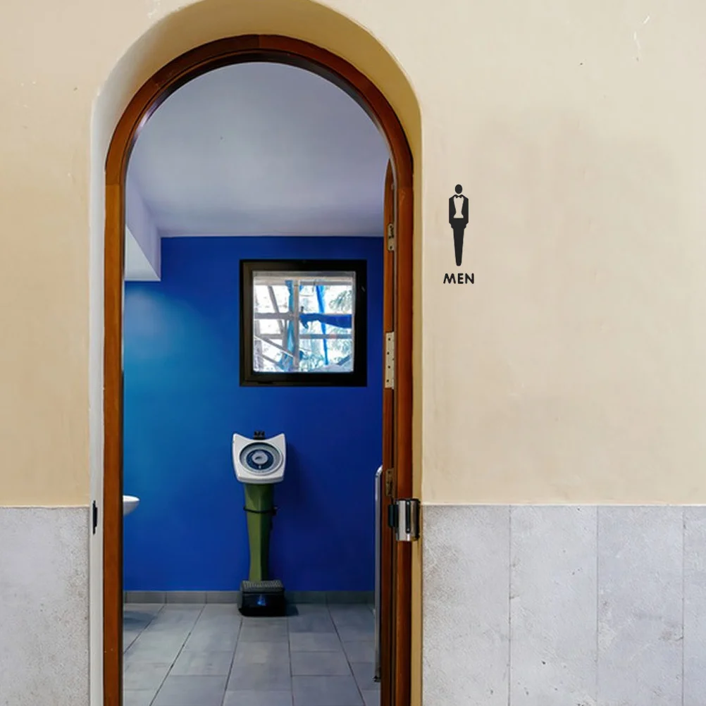 

2pcs Bathroom Sign Acrylic Men Women Restroom Plaque Self-Adhesive Toilet Door Label - Modern Waterproof Decor For Office Home