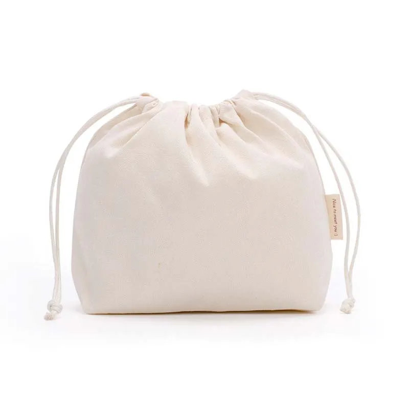 Canvas drawstring bag for reusable shopping