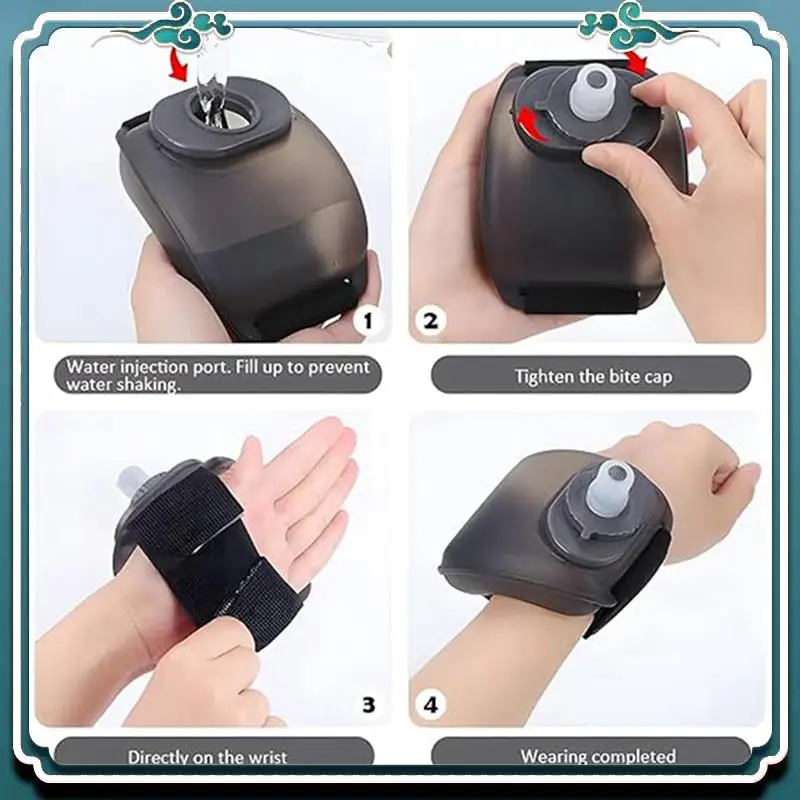 

Reliable 7 Oz Portable Water Bottle,Adjustable Wrist Water Bottle Leakproof,Outdoor Running Wrist Water Bottle, For Cycling Etc