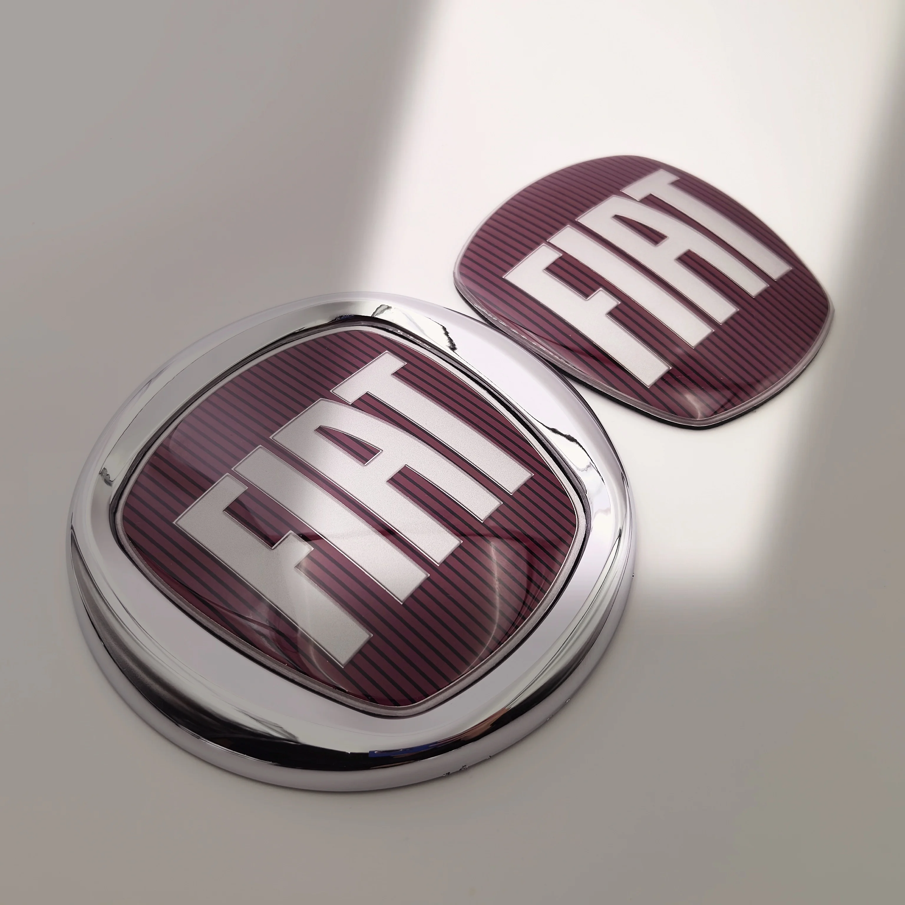 2PCS 90/120mm FIAT Car Hood Emblem Accessory for Doblo Tipo Panda Ducato Fiorino Grande Punto 500X 500 Freemont Stilo