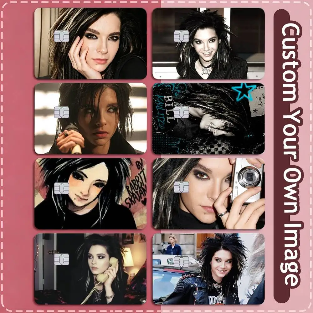 A-Tokio Hotel Bill Kaulitz  Credit Card HD Stickers Small Chip Waterproof Sticker Game Card Decal Gift