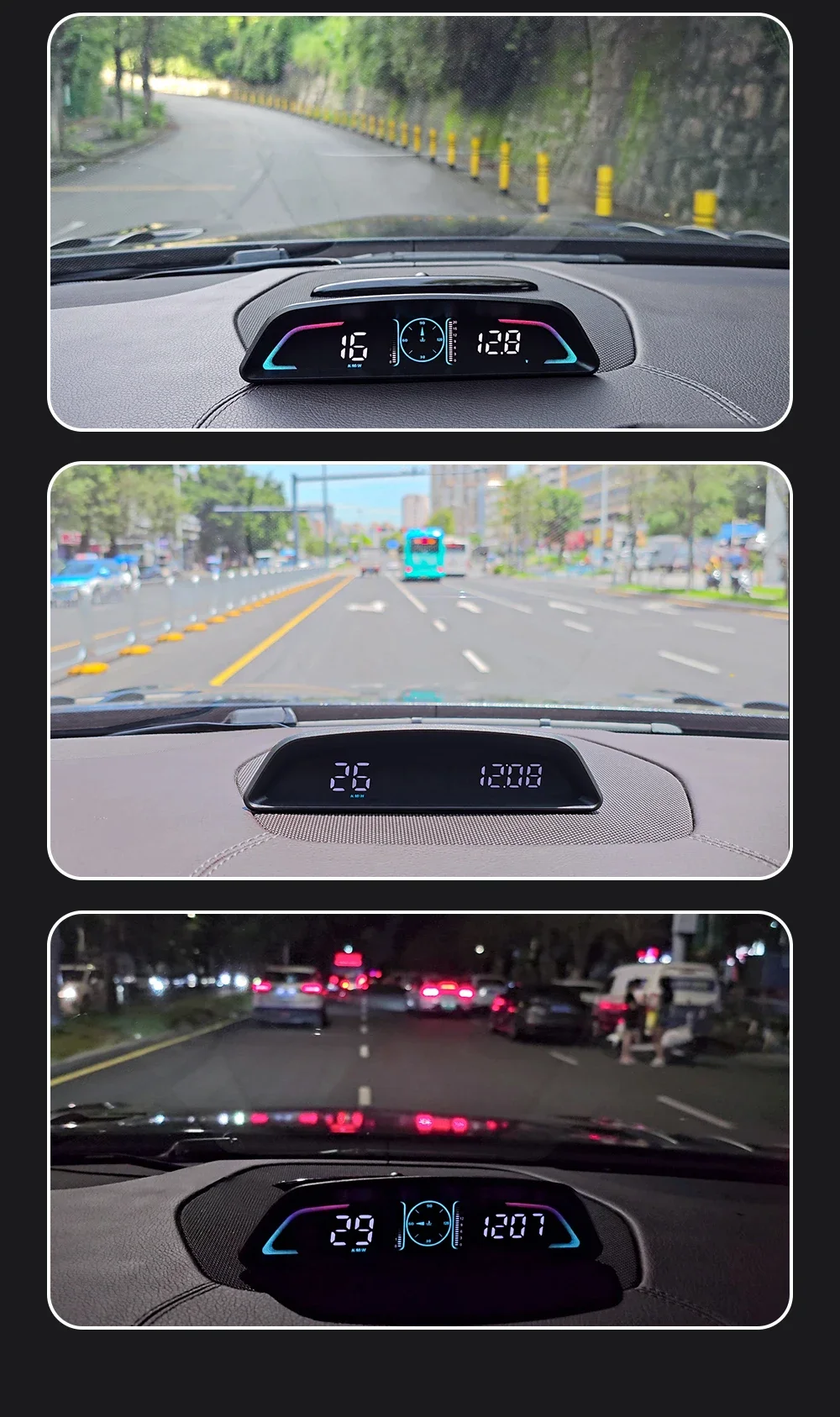 B3 OBD HUD Auto Head-Up-Display Digitaler Geschwindigkeitsmesser Drehzahlmesser Wassertemperatur Voltmeter Alarmfunktion Elektronikzubehör für Benzinfahrzeuge – Detail 14