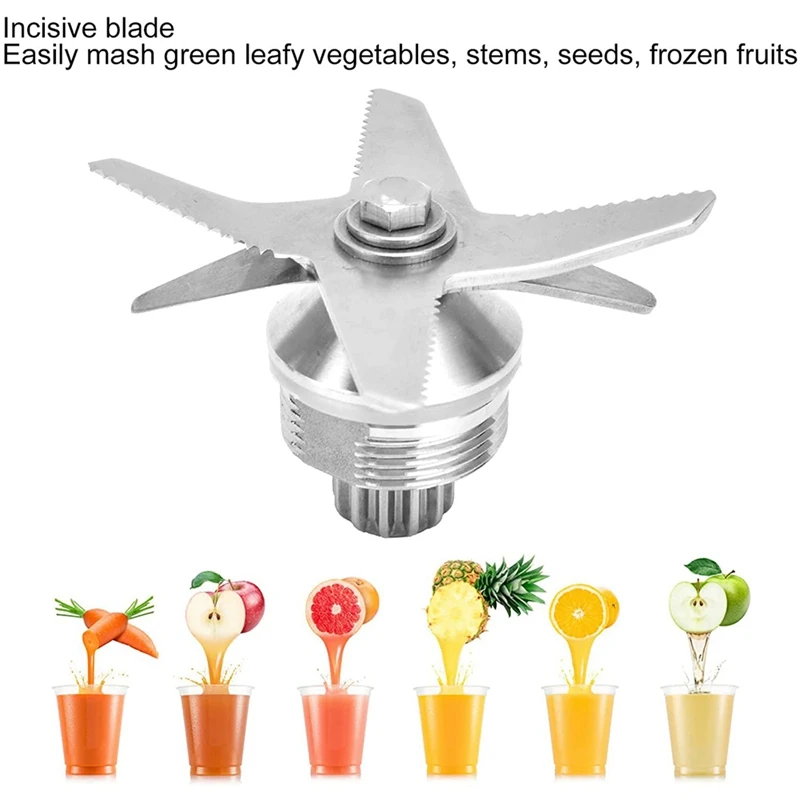 EAS-Blender Blade Replacement, 6-Blade Juicer Replacement Blade, Blender Replacement Parts For Vitamix Biolomix Blender