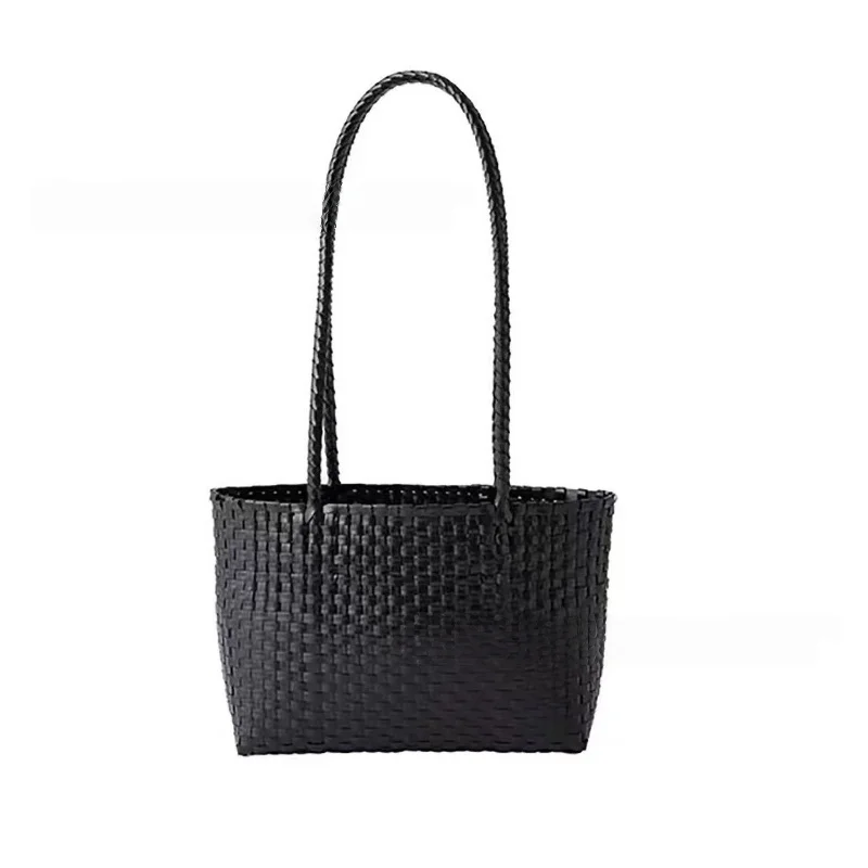 

Fashion Woven Shoulder Bag Minimalist Solid Color Women's Handbags Summer Beach Vacation Commute Shopping Tote Bag
