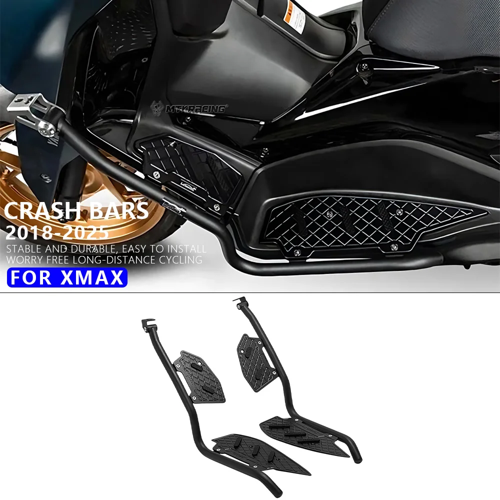 

For YAMAHA XMAX 2018-2025 Motorcycle Footpads Pegs Plate Pedal Modified Skid proof Footrest Add Guard bar