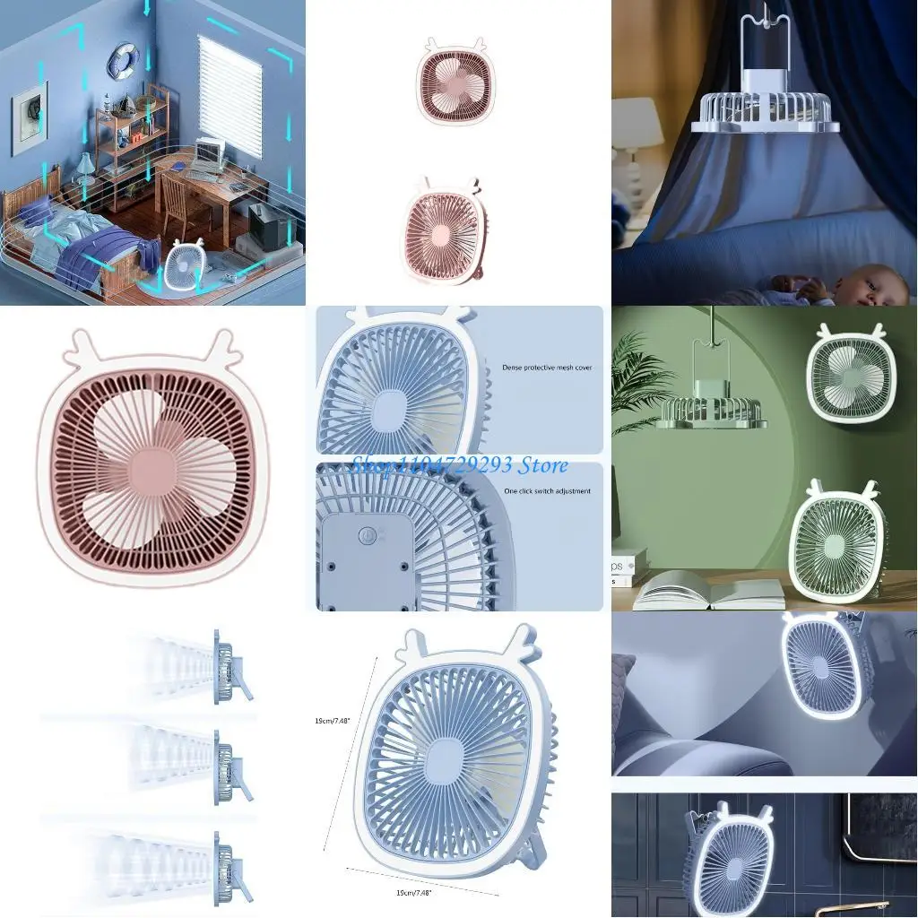 

Y2GD USB Desk Fan 3 Speed Desk Desktop Table Cooling Fan Strong Wind Quiet Operation