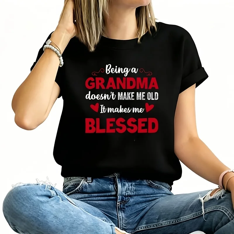 Blessed Grandma Women's Plus Size T-Shirt 100% Cotton 220g