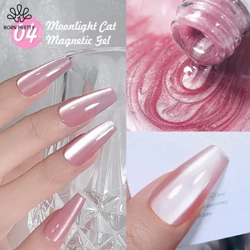 BORN PRETTY 10 ml Moonlight Cat Magnetischer Gelpoliermittel Weiß Silber Magnetnägel Soak Off UV Gel Nagellack Varnis Semi Permanent