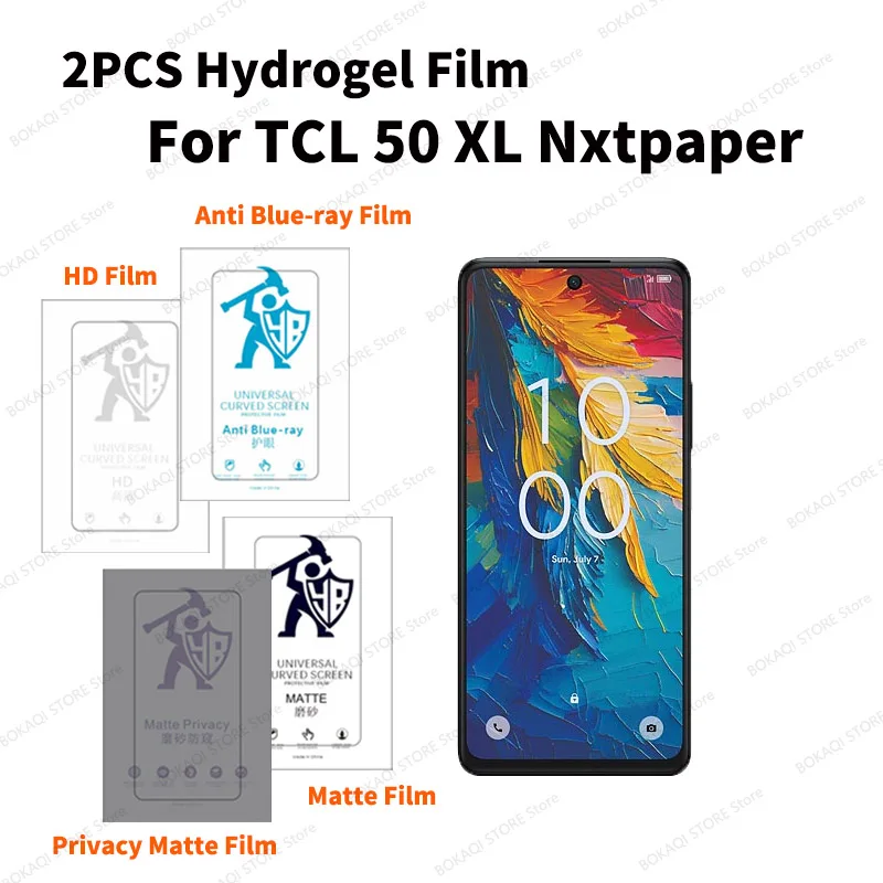 Película de hidrogel completa de privacidad/HD para TCL 50 XL Nxtpaper, Protector de pantalla mate para 50 LE 50 XE 50 XL, película de hidrogel azul, 2 uds.