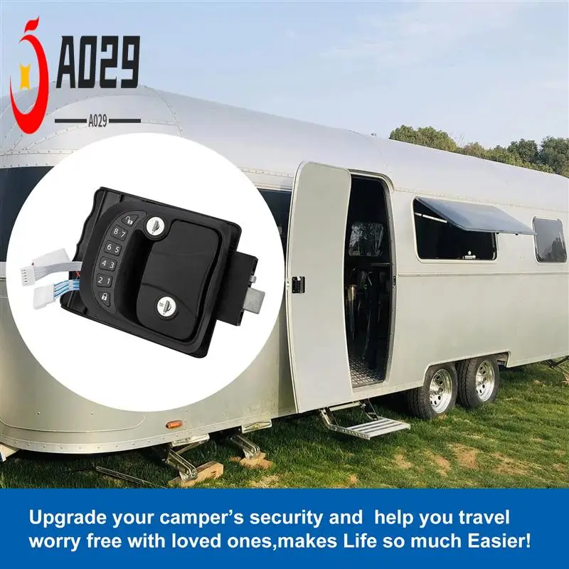 

A029-RV Keyless Entry Door Lock Latch Hatch Caravan Motor Home Car Drawer Handle With Deadbolt Integrated Keypad Fob
