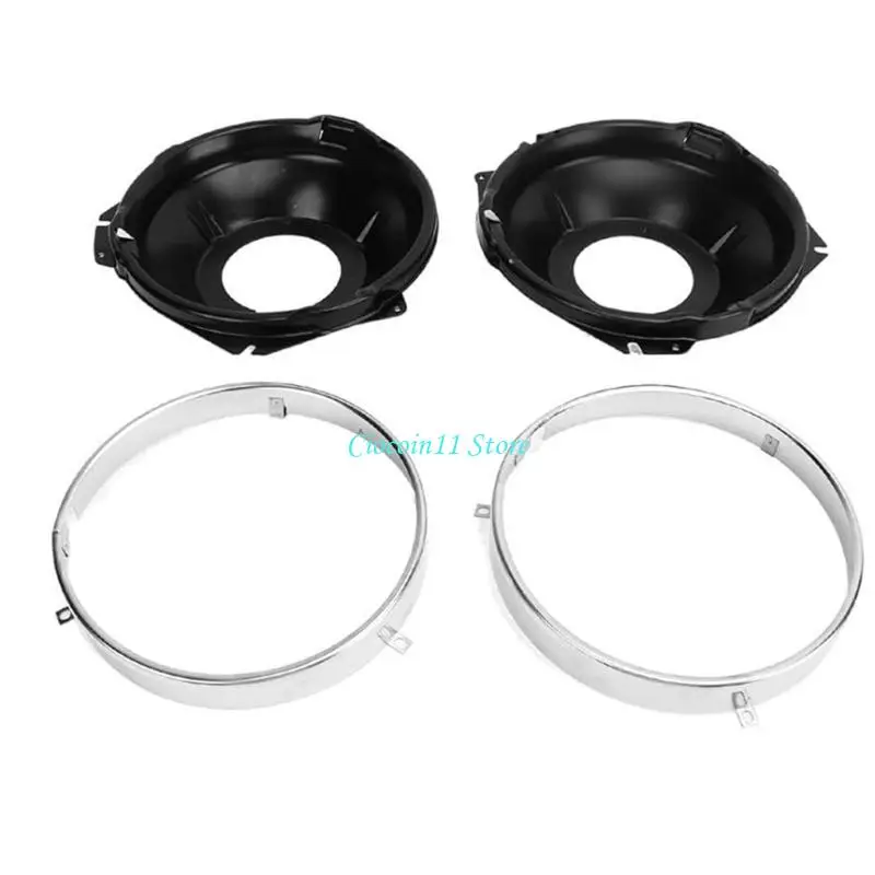 Y1UB Profession Headlight Retaining Rings Restoration Hardware with Mounting Buckets