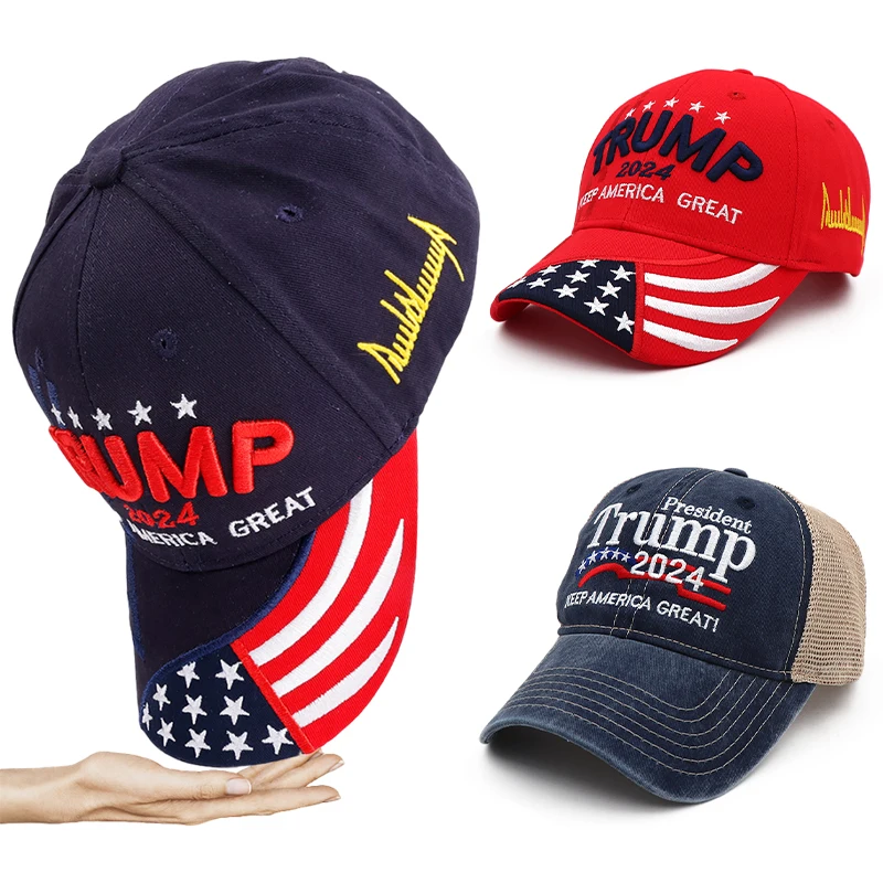 2024 Baseball Cap For Trump Embroidery Cap USA Flag Baseball Caps Donald  Keep America Great 3D Letter Embroidery President Hat