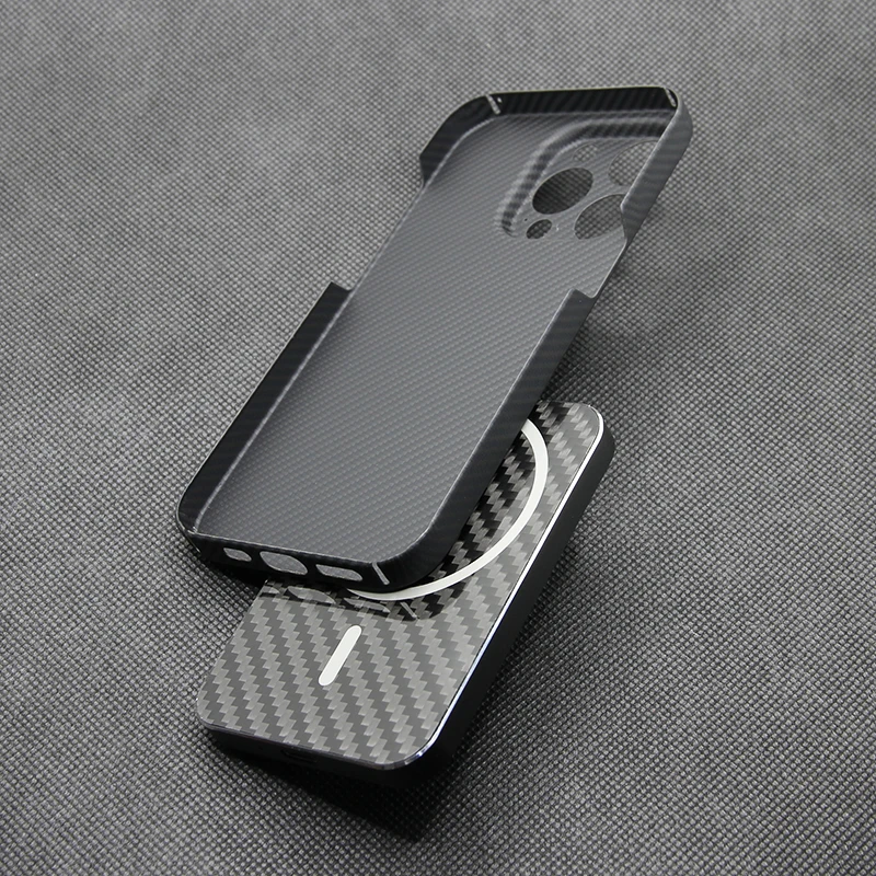 

ZXKE Carbon Case For Apple IPhone14ProMax MagSafe Shell 600D Aramid Fiber Shockproof Ultra Thin Hard Cover