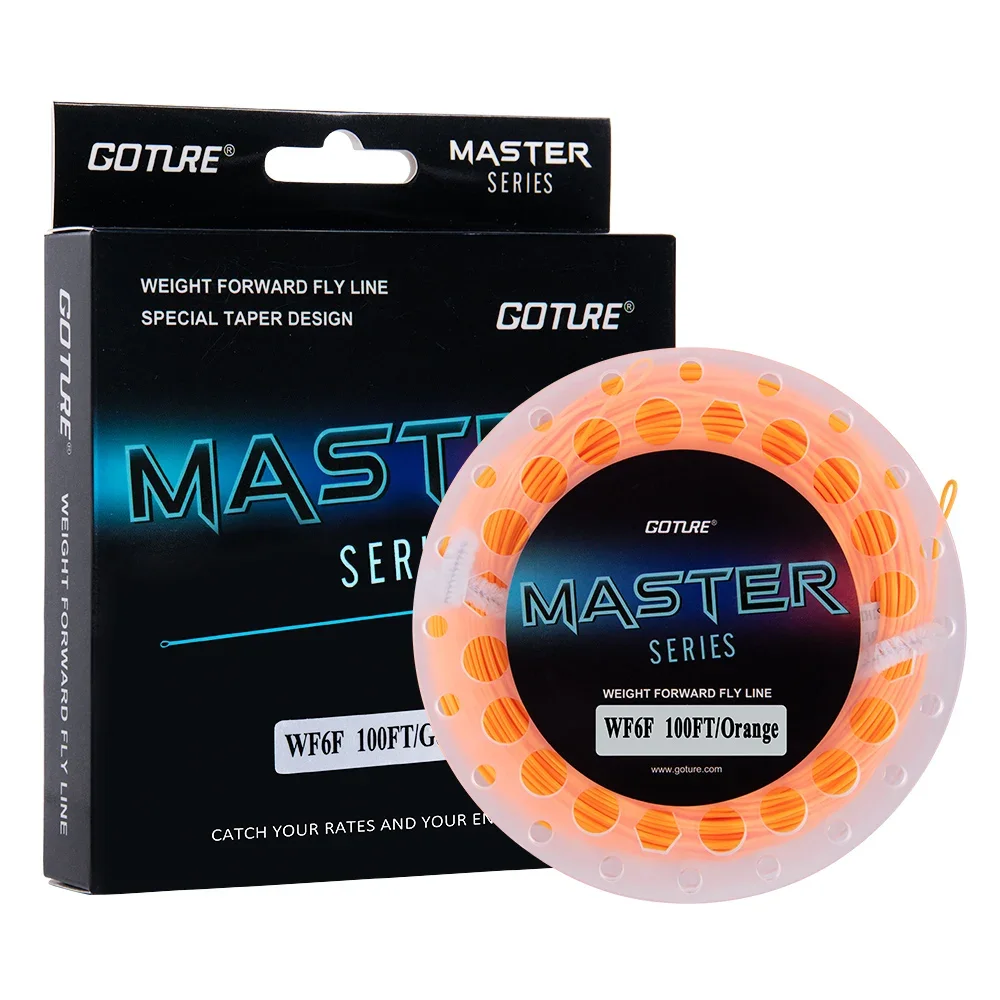 Goture master-linha de pesca flutuante com loops soldados, acessórios wf2f-10fwt, peso 100/90ft