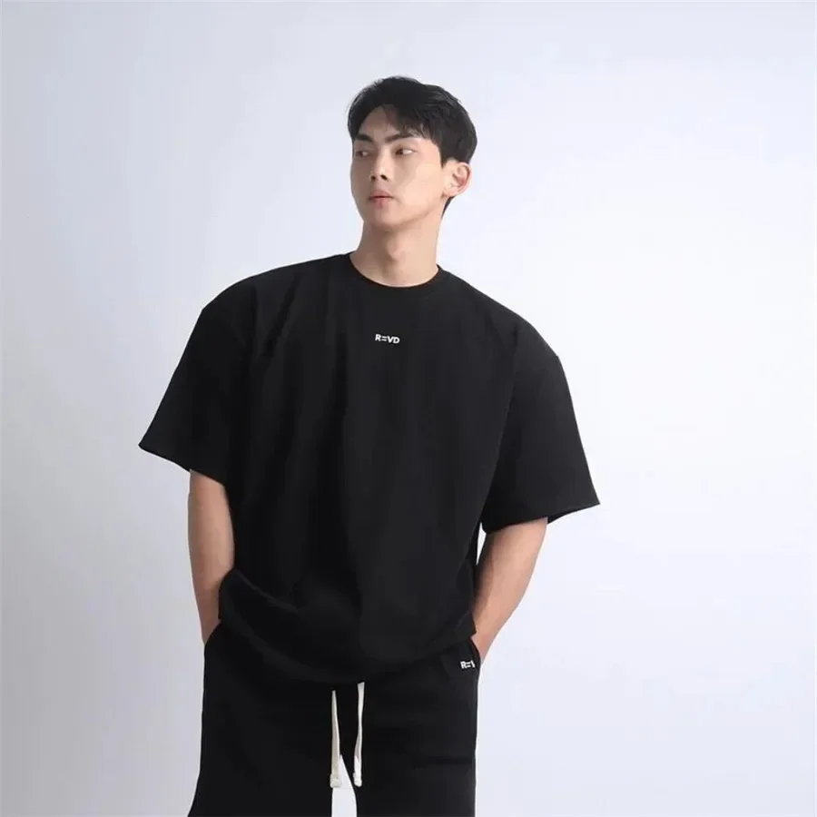 Hip Hop Oversize S-4xl Men Loose Fitness T Shirt Fashion Gym Running T-shirts Summer Gym Short Sleeve Cotton Casual Tees Tops