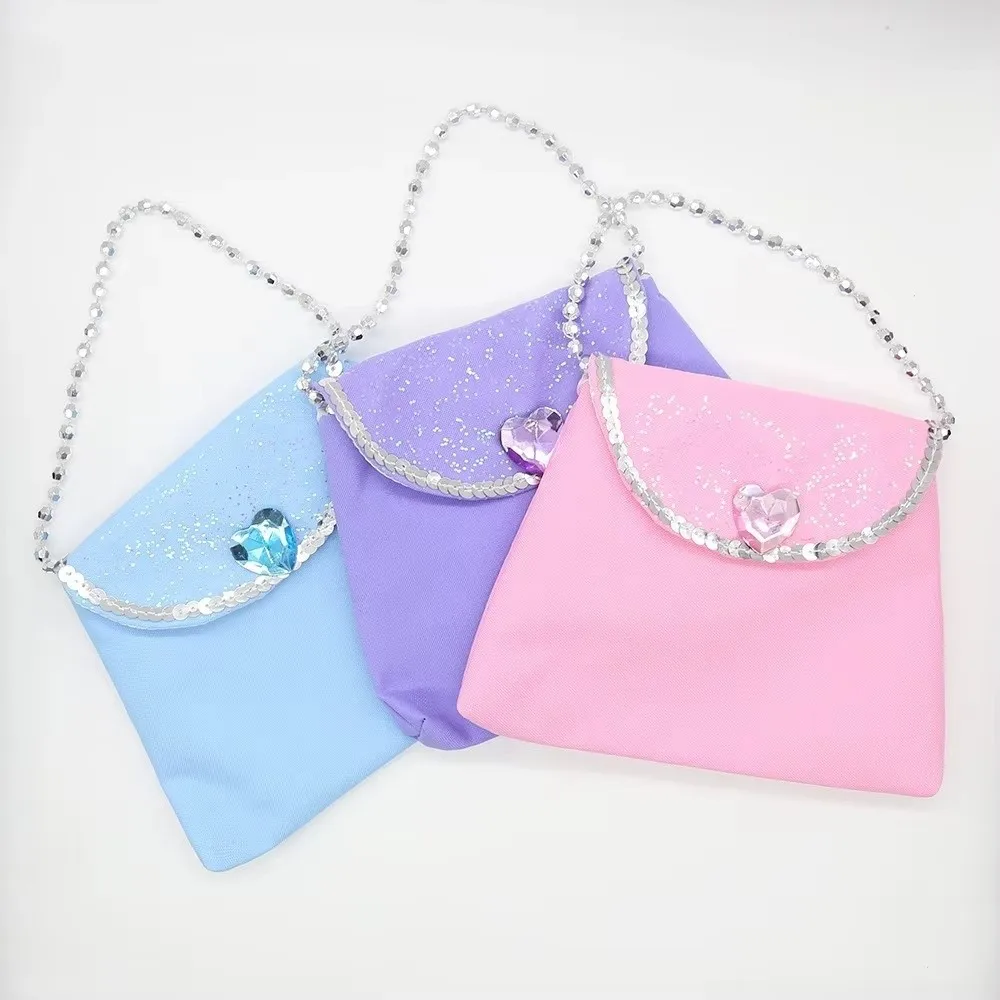 Multicolor Princess Handbag Snowflake Pattern 1pc Coin Purse Baby Girl's Size Peach Heart Design Cosplay Props Bag