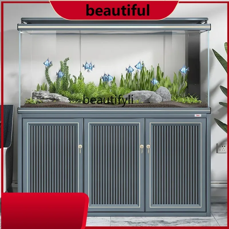 

Super White Glass Light Luxury Fish Tank Household Medium Intelligent Ecological Bottom Filter Goldfish Aquarium H