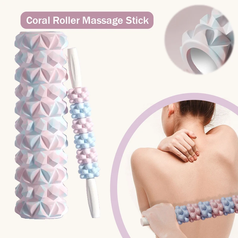 Roller Ball Muscles Massage Stick Relaxation Yoga  Roller Rolling Fascia Stick Stovepipe Roller Massage Stick