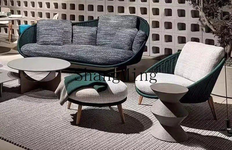 

FG courtyard garden special-shaped sofa living room balcony outdoor outdoor leisure rattan chair furniture