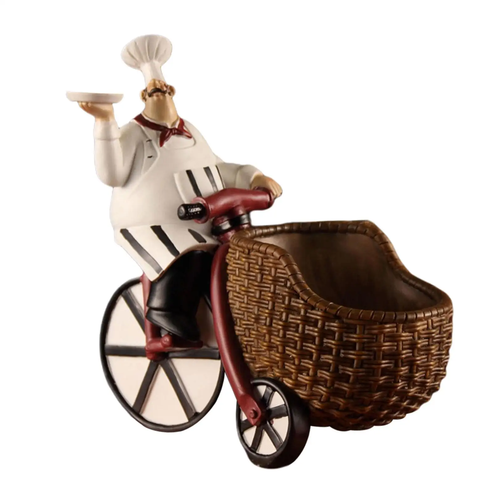 Chef Figurines Wine Rack Decorative Liquor Rack for Pantry Bar Cabinet Home Ornament