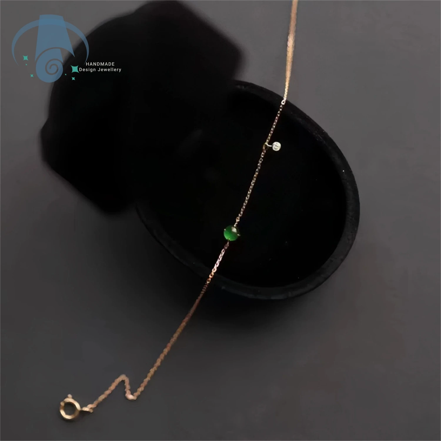 Silver Plated 14K Gold Emerald Zircon Ultra Thin Delicate Adjustable Bracelet Women Vintage Classic Jewelry Gift for Her