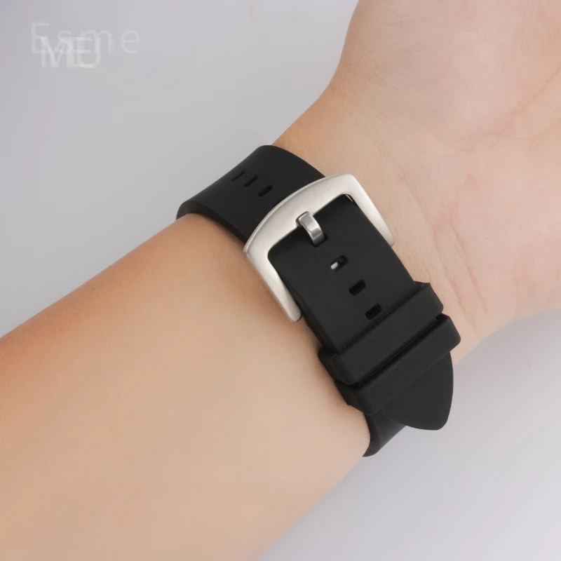 For Armani Silicone Watch Strap with AX1803/1802/1042/1050 Male Concave Watch Accessories 31 * 14 Black Without Buckle 31mm