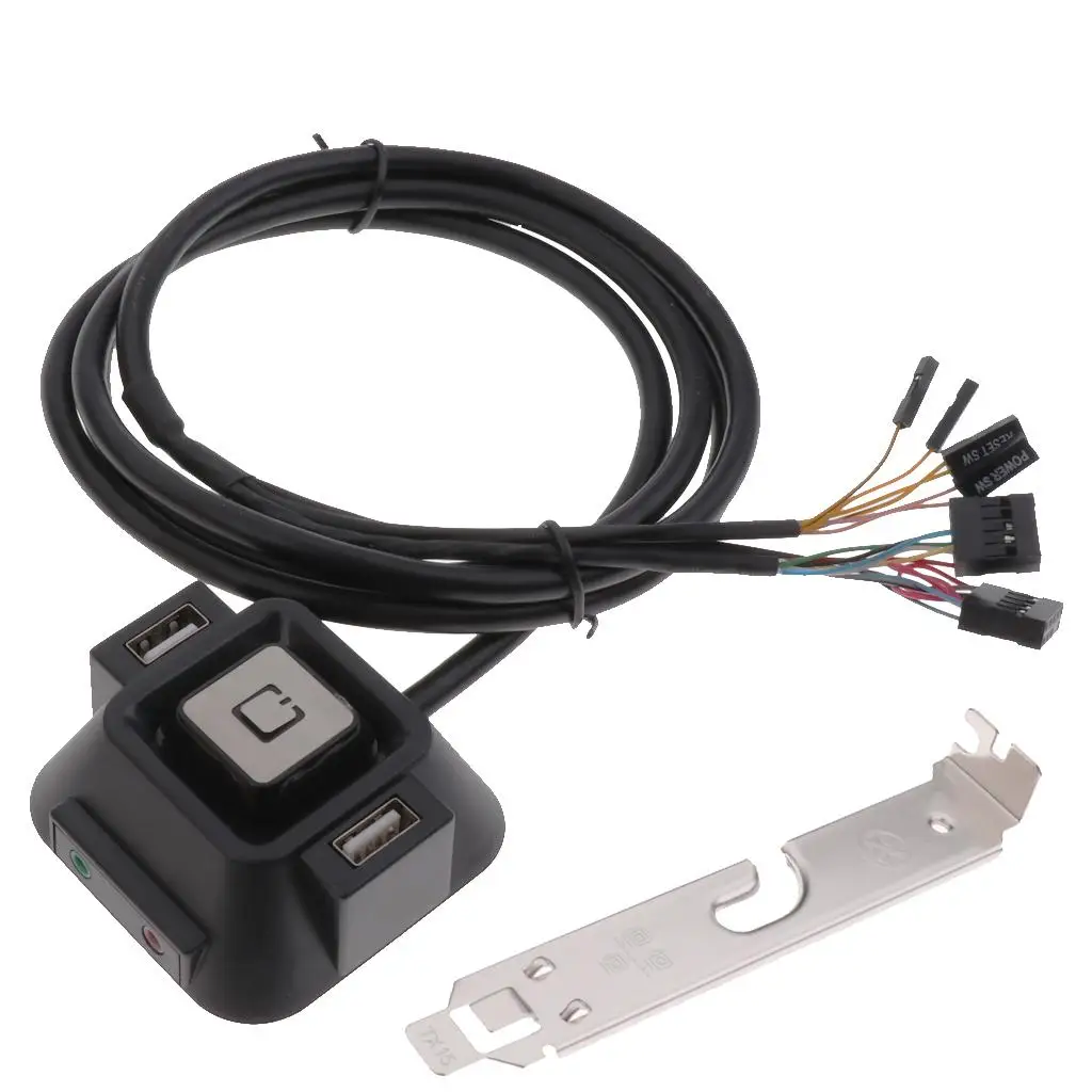 

Multifunctional Computer Desktop PC Switch Home Reset Button With 2 Usb Port