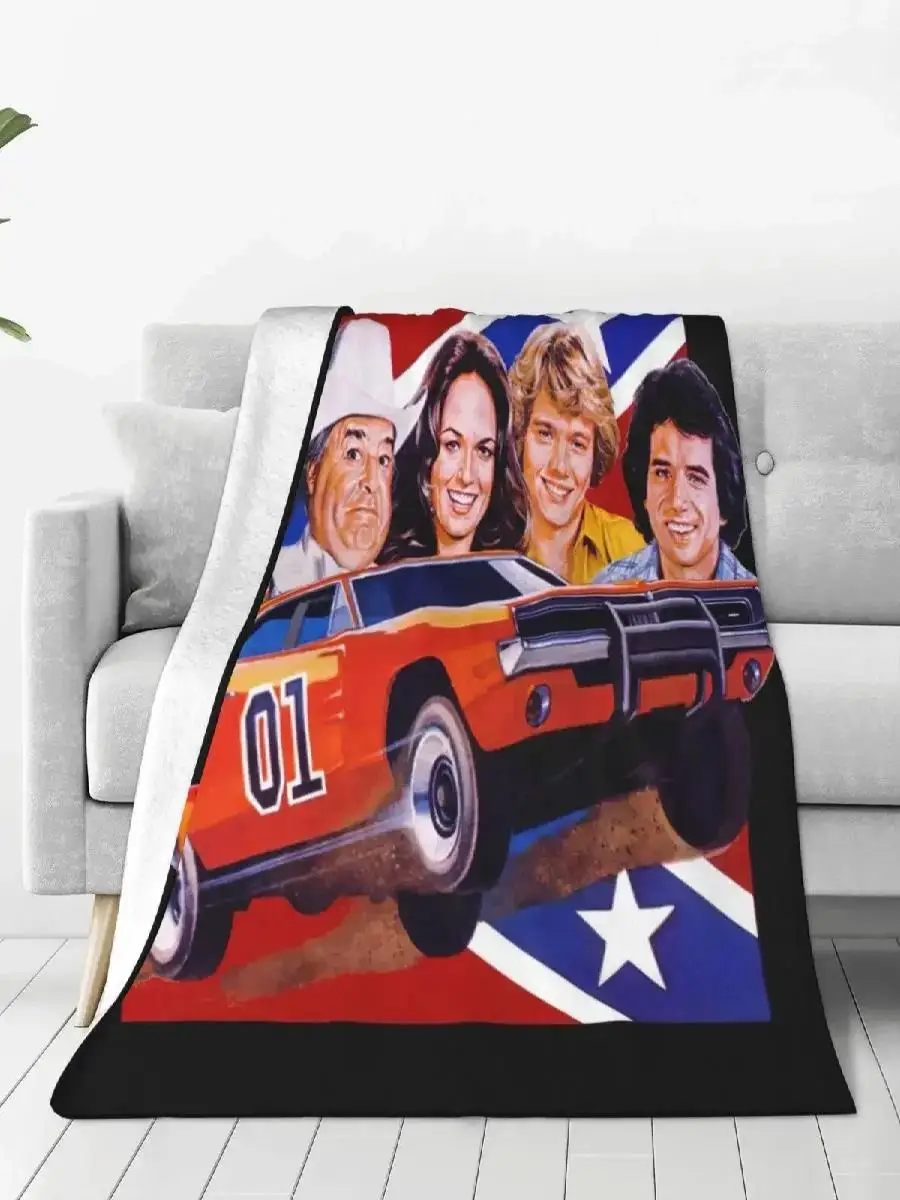 Dukes of Hazzard Retro Throw Blanket Personalized Warm Bedroom AntiPilling Perfect for Home  Garden