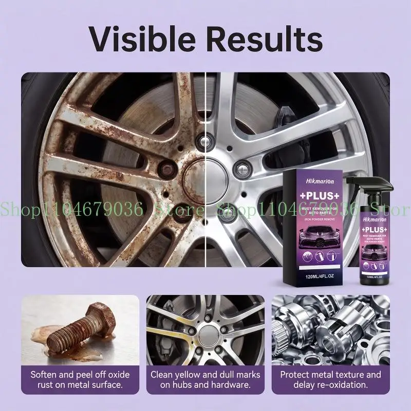 652F Professional Motorcycle Rust Remover Quick Acting Rust Removal Sprayer, Iron Powder Remover Sprayer for Metal Surfaces