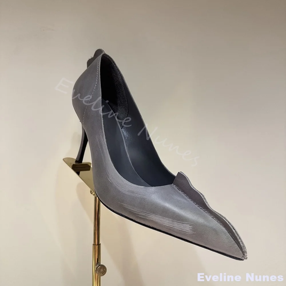 Matte Distressed Elegant High Heels Women Pointed Toe Slip On Sewing Stiletto Heel Strange Style Pumps 2025 New Catwalk Sandals