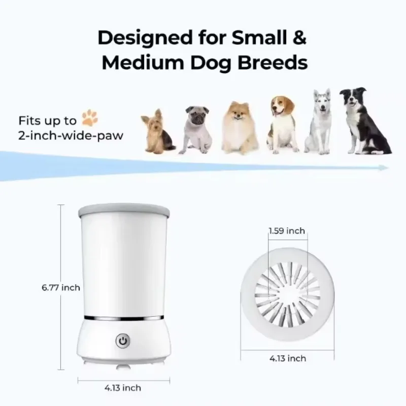 Automatic Dog Paw Cleaner Cup Soft Silicone Pet Waste Disposal Sustainable Paw Massager and Washer for Dogs