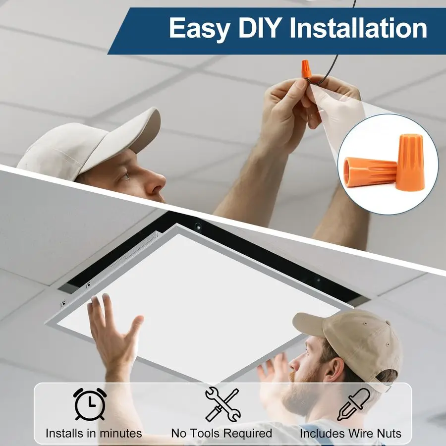 ضوء لوحة مسطحة LED، تركيبات سقف السقوط التجارية، 15W40W 5 القوة الكهربائية القابلة للاختيار، 5CCT 3500K6500K، 010V خلفية قابلة للتعتيم #5