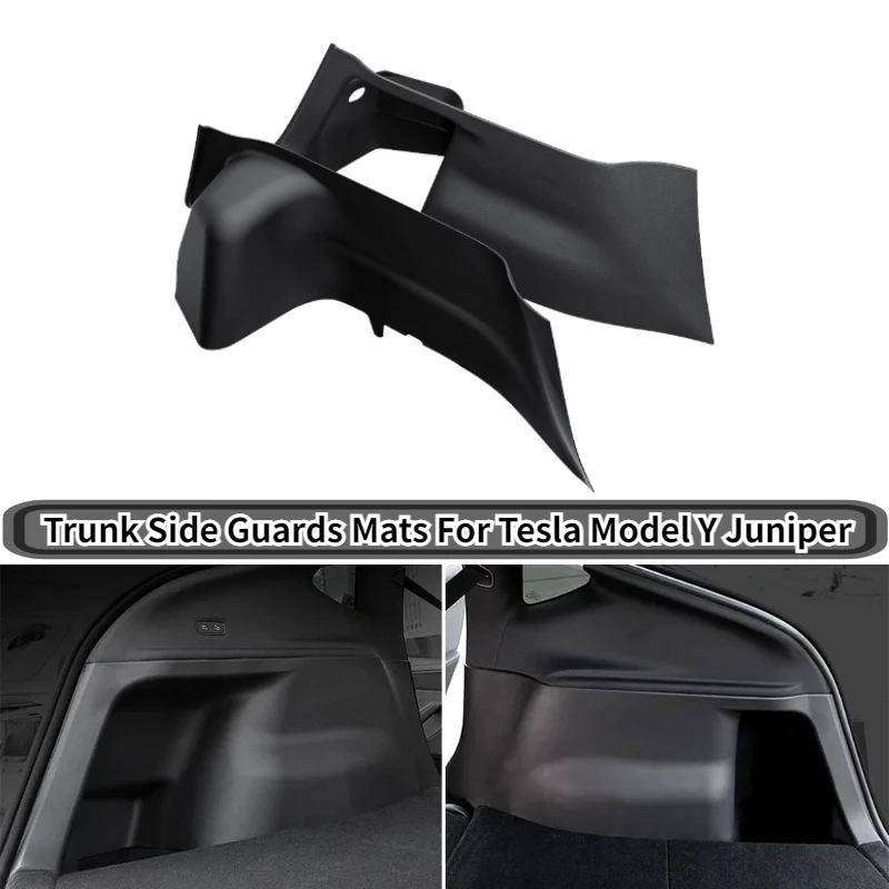 For Tesla Model Y Juniper 2025+ Rear Trunk Side Guards TPE Full Cover Fluff Surface Corner Protection Pads Interior Protector