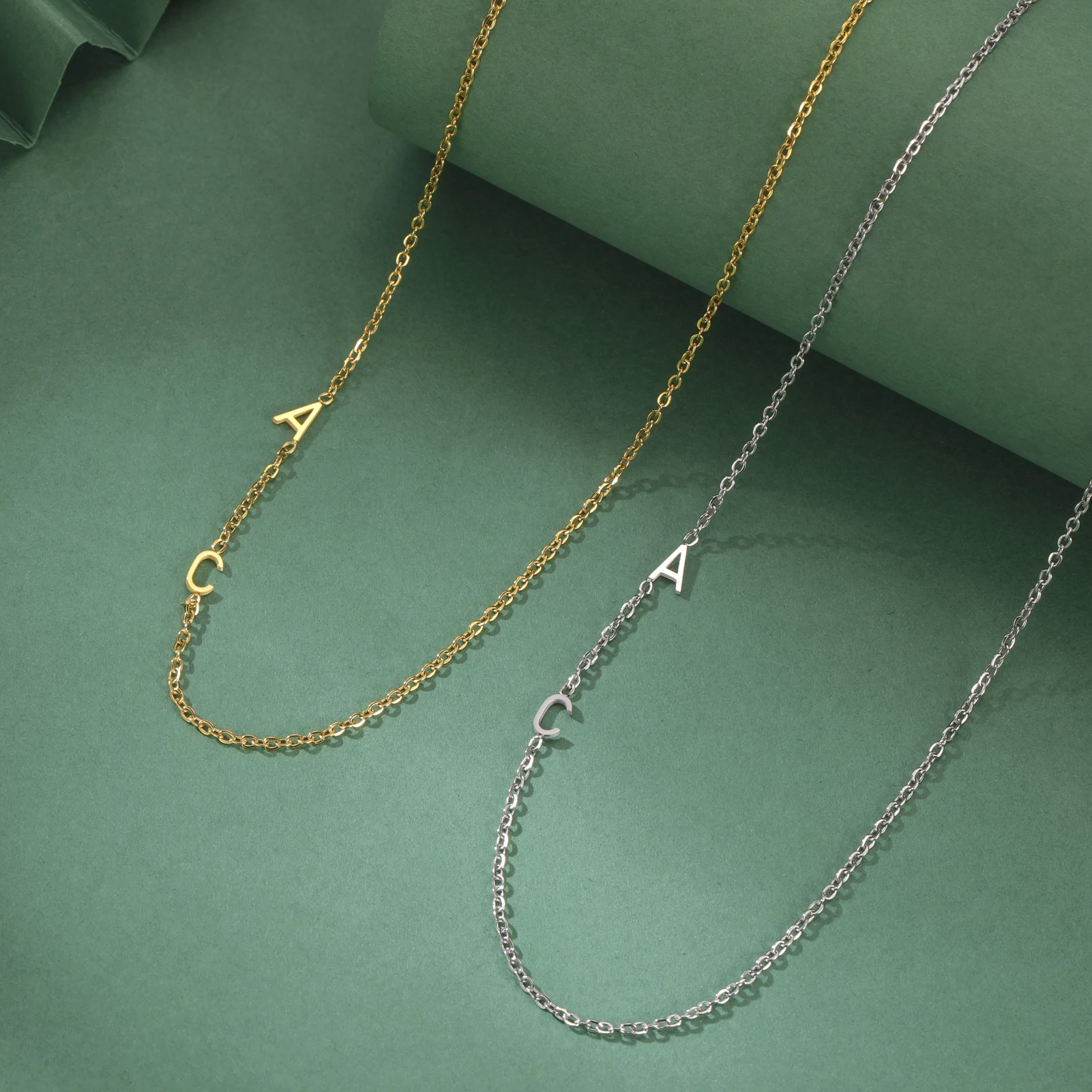Personalisierte Initialen-Halsketten für Frauen, Edelstahl A-Z Alphabet, personalisierter Schmuck, Geschenk zum Muttertag – Detail 14
