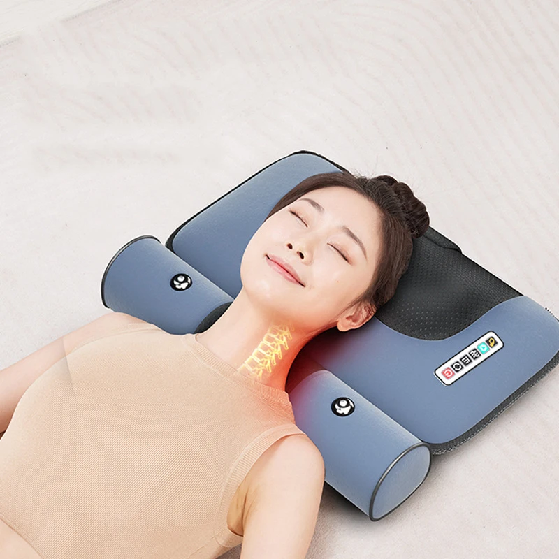 54 Heads Electric Massage Mattress Vibrating Heating Infrared Massager Cushion For Full Body Pain Stress Relief Body Relax 110V