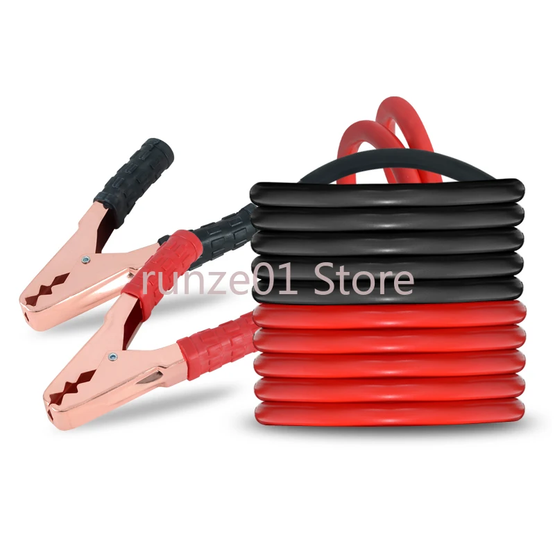 Car battery cable clamp with thick core grounding wire, emergency starting power cable connection wire