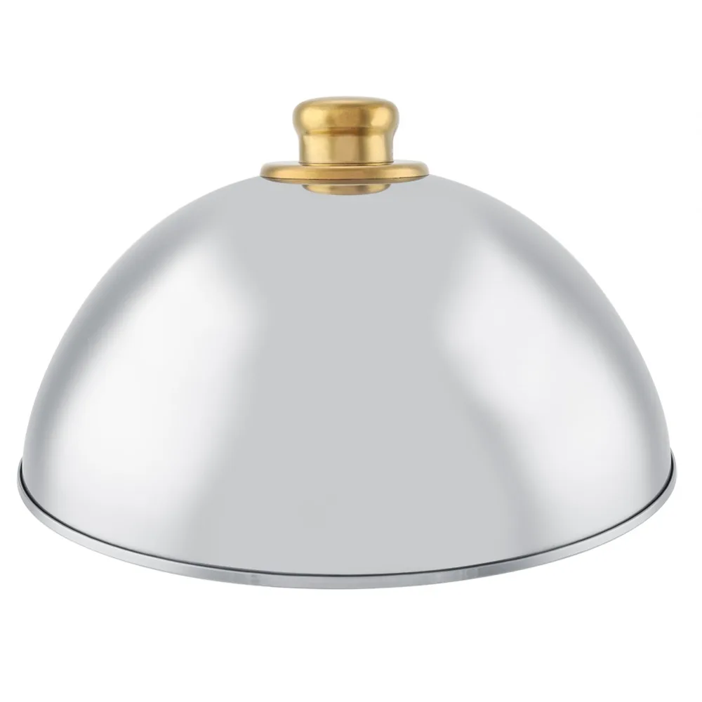 Practical Stainless Steel Food Cover Dome Plated Top 10 Inch Dome Platter Cover Basting Cover Lid Party Dining
