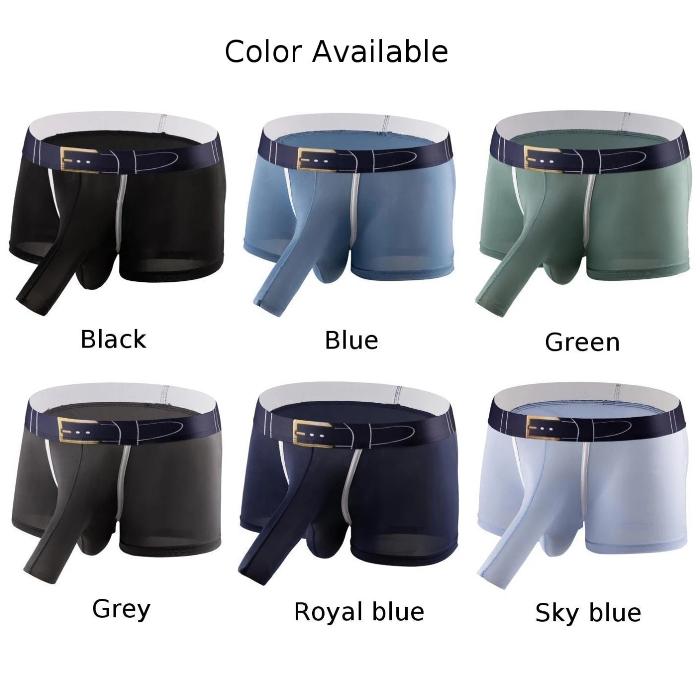 Ice Silk Elephant Trunk Panties Mens Comfort Breathable Underwear Bulge Pouch Briefs Shorts Underpants JJ Sleeves