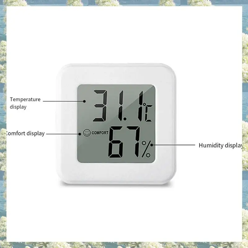 New-2X 1207 مقياس درجة الحرارة والرطوبة الإلكتروني الصغير ميزان حرارة السيارة مع مقياس حرارة داخلي لعرض الوجه المبتسم