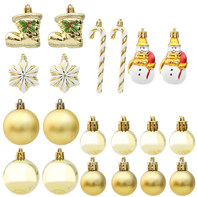 20/29pcs Christmas Ball Gold Christmas Tree Hanging Pendants Home Gifts New Year Printed Special-shaped Christmas Spheres 2023