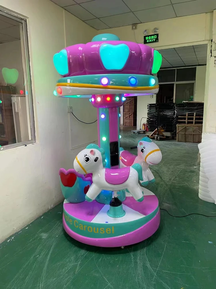 Sunflower Amusement Park Ride Equipment Attractive Merry Go Round 3 Coin Operated Games Kids Carousel Horse