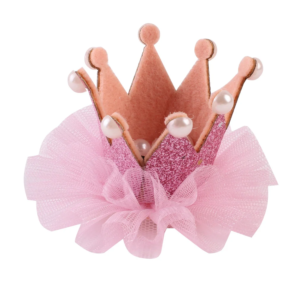 

Crown Hairpin Pink Lace Hair Clip For Girls Women Birthday Gift Barrette Children'S Crown Hairpin Diy Jewelry Accessories