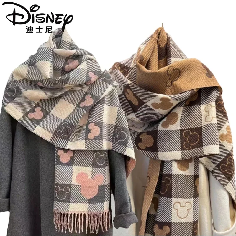 New Disney Vintage Shawl Cartoon Mickey Warm and Dustproof Fashion Scarf Girls Daily Versatile Children's Holiday Gifts