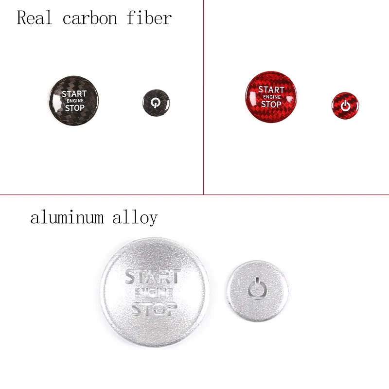 For Range Rover Vogue L460 For Range Rover Sport 2023 2024 Real Carbon Fiber Car Start Stop Button Sticker Car Accessories