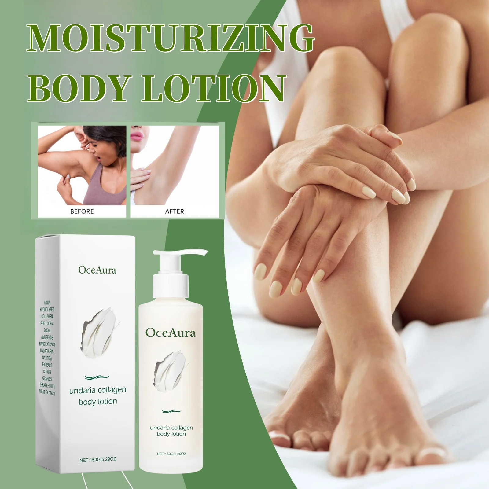 

OceAura Collagen Moisture Body Milk 48H Hydrating Lock CreamIntensive Replenishing Care Non-Greasy Suitable for all skin types