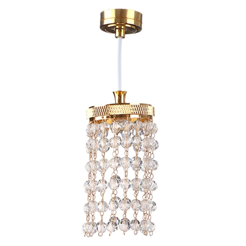 Lampadario a LED in miniatura per 1/12 bambola da soggio