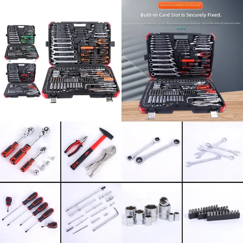 202-Piece Steam Machine Repair Tool Set for Steam Machines Including Combination Pliers Hammer Ratchet Wrench Screwdriver and