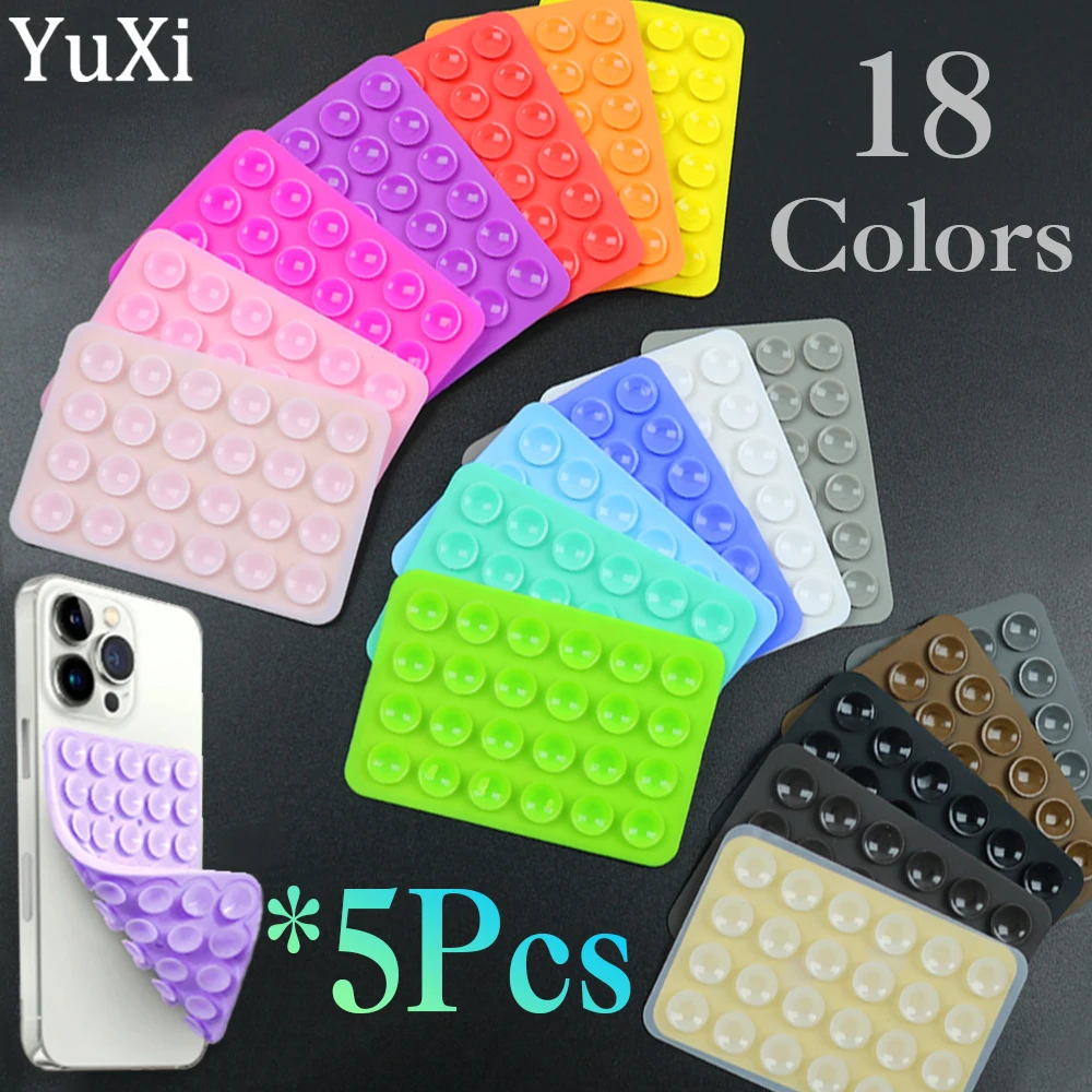 5 個の吸盤電話ケースマウントシリコーン粘着電話スタンド滑り止めゴム吸盤パッド電話ホルダー用裏打ち固定パッド
