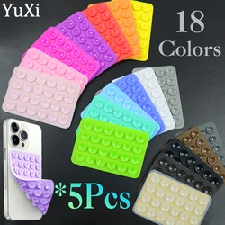 5Pcs Suction Cup Phone Case Mount Silicone Sticky Phone Stand Anti Slip Rubber Sucker Pad for Phone Holder Backed Fixing Pad