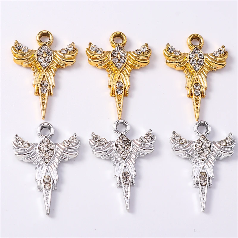 

Duarte 20Pcs/Lot Cute Crystal Alloy Wing Charms Pendants for Jewelry Making Drop Earrings Necklaces Bracelet DIY Crafts Supplies